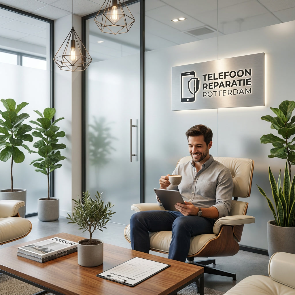 Specialist repareert een smartphone aan de werkbank met precisiegereedschap